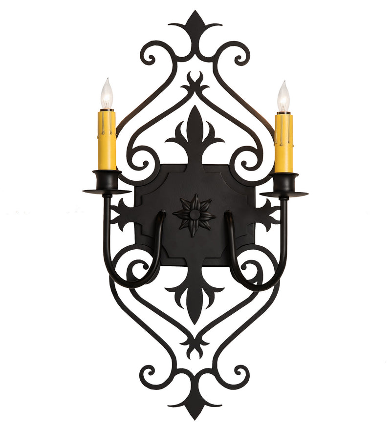 Meyda Tiffany 253607 Two Light Wall Sconce, Blackwash