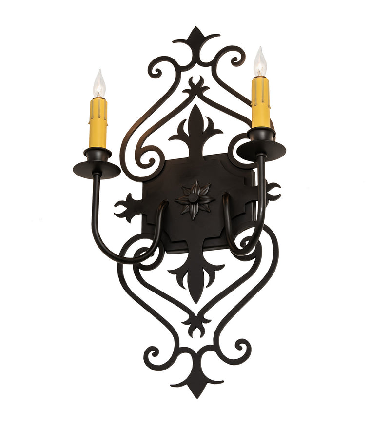 Meyda Tiffany 253607 Two Light Wall Sconce, Blackwash