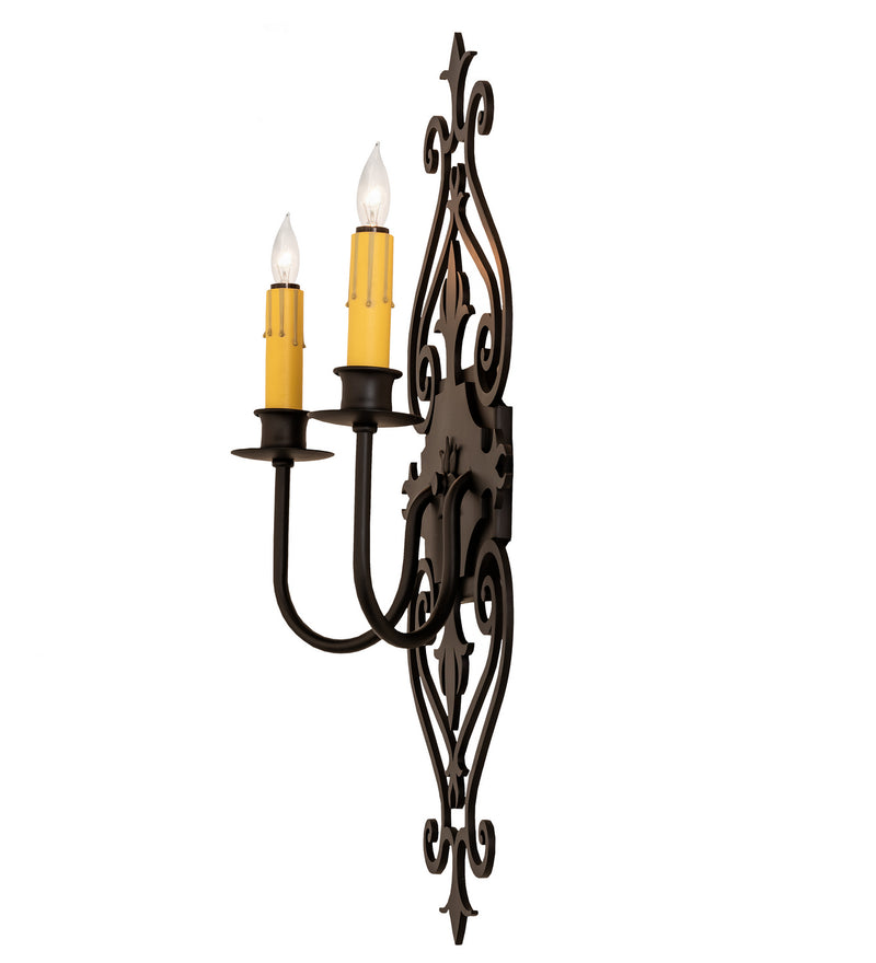 Meyda Tiffany 253607 Two Light Wall Sconce, Blackwash