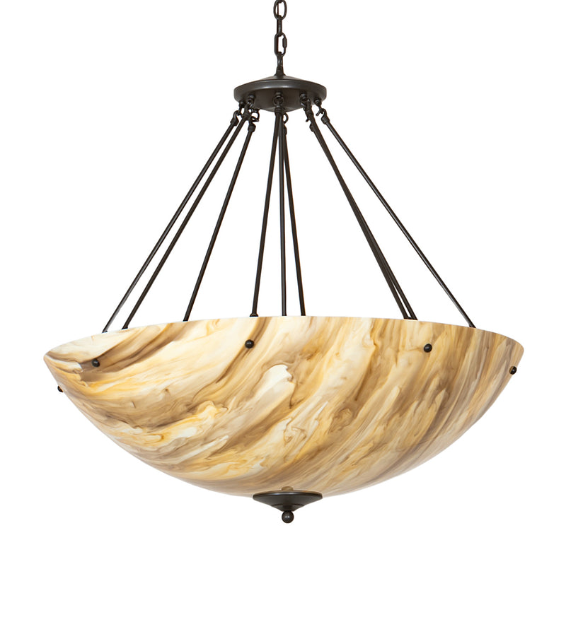 Meyda Tiffany 254124 Eight Light Pendant, Statuary Bronze Metallic