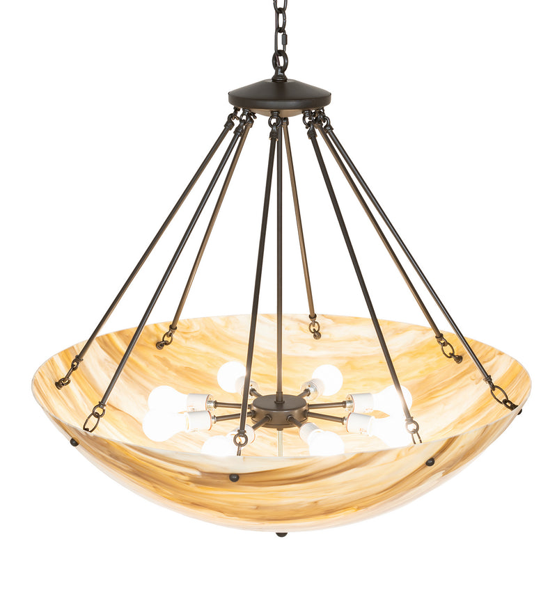 Meyda Tiffany 254124 Eight Light Pendant, Statuary Bronze Metallic