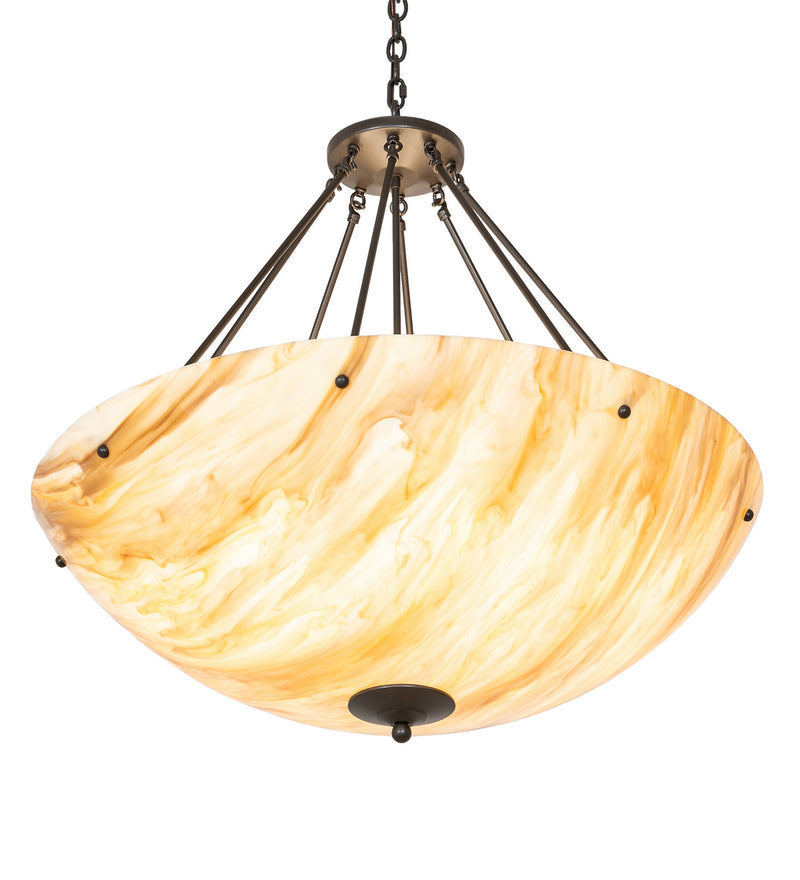 Meyda Tiffany 254124 Eight Light Pendant, Statuary Bronze Metallic