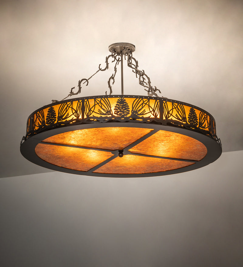 Meyda Tiffany 254176 Eight Light Semi-Flushmount, Timeless Bronze