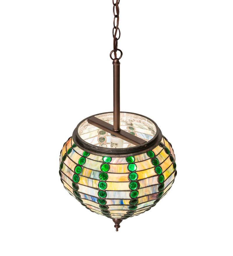 Meyda Tiffany 254233 One Light Pendant, Mahogany Bronze