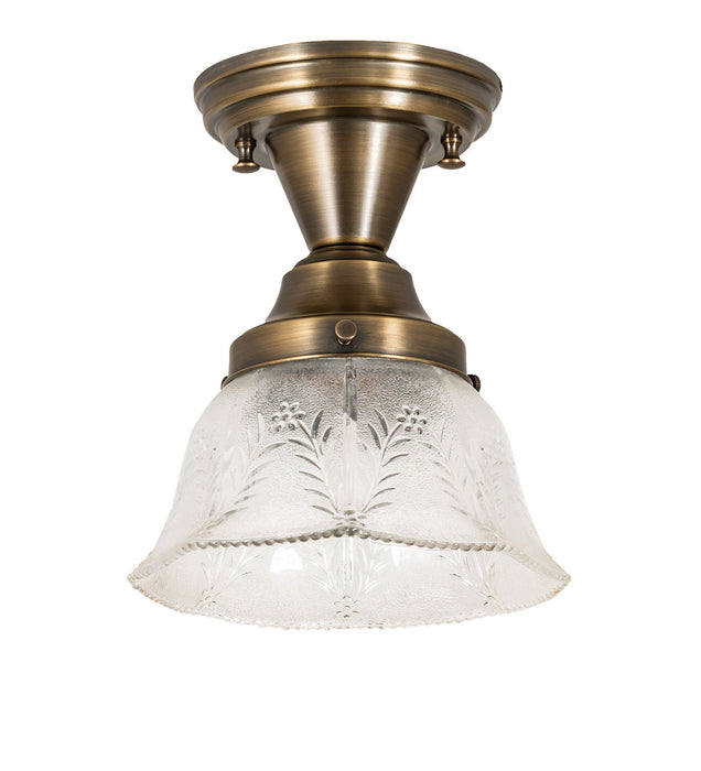 Meyda Tiffany 254404 One Light Flushmount, Antique Brass