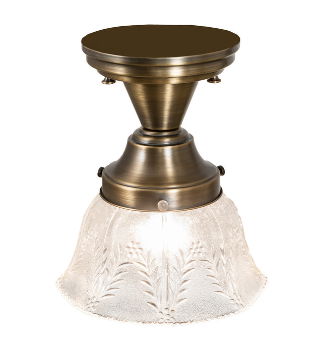 Meyda Tiffany 254404 One Light Flushmount, Antique Brass