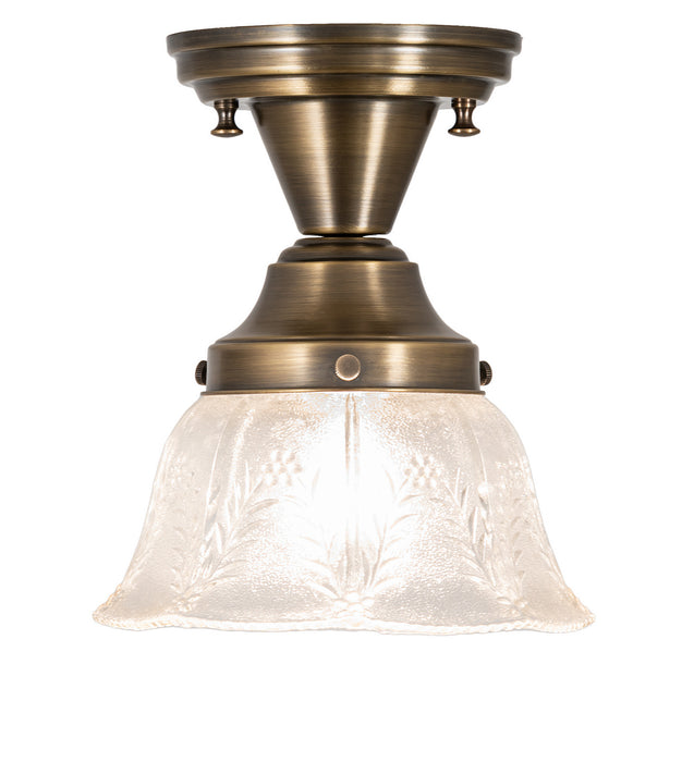 Meyda Tiffany 254404 One Light Flushmount, Antique Brass
