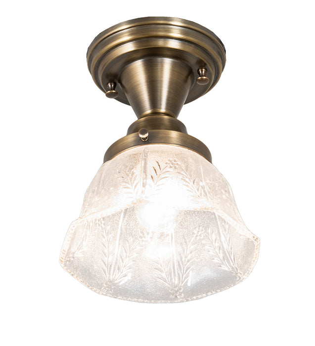 Meyda Tiffany 254404 One Light Flushmount, Antique Brass