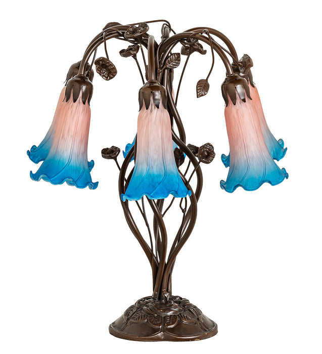 Meyda Tiffany 255811 Six Light Table Lamp, Mahogany Bronze