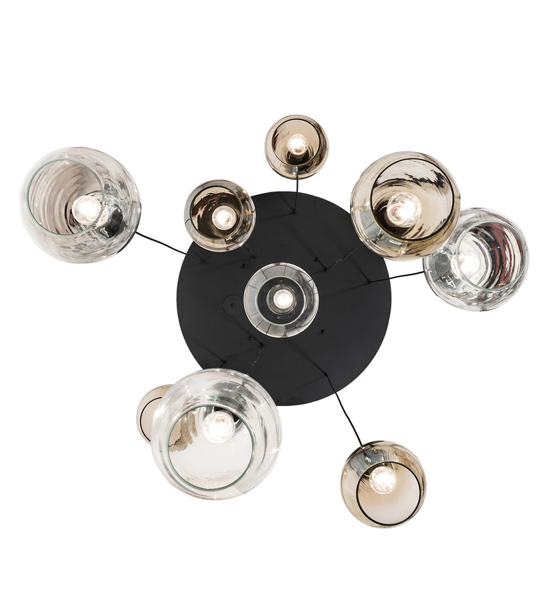 Meyda Tiffany 255908 Nine Light Pendant, Satin Black Wrought Iron