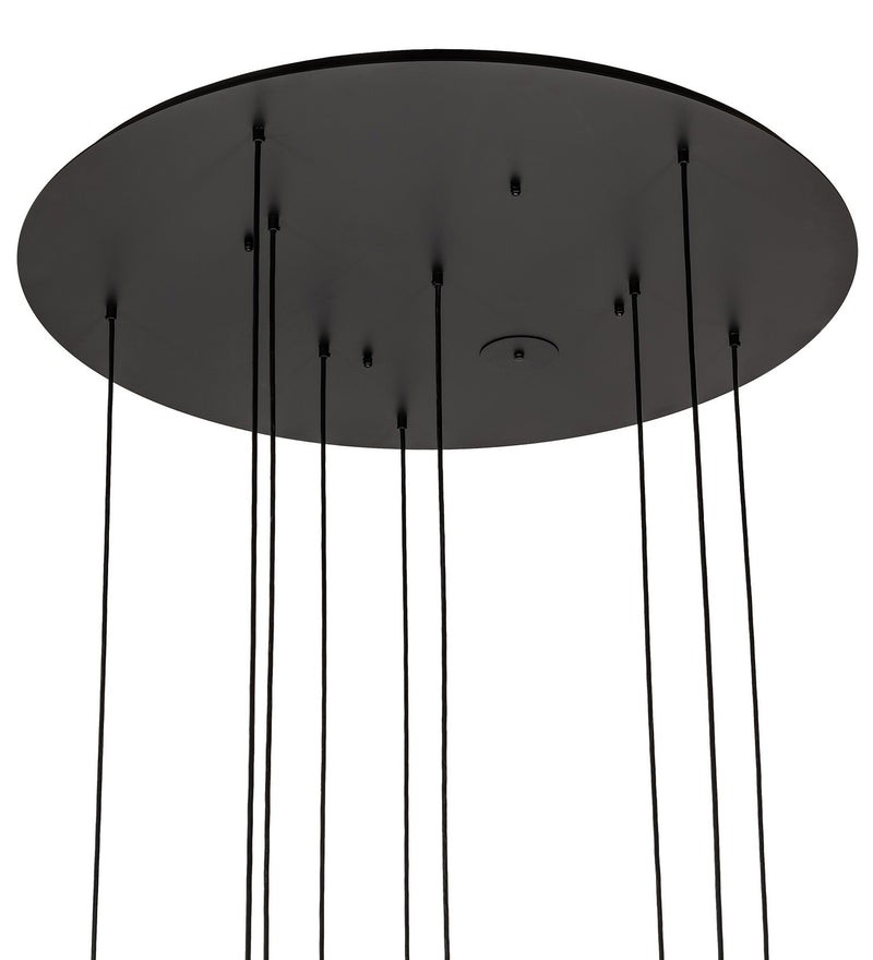 Meyda Tiffany 255908 Nine Light Pendant, Satin Black Wrought Iron