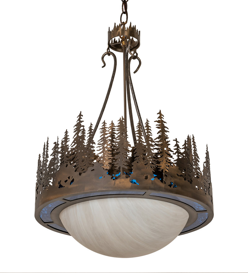 Meyda Tiffany 256060 Four Light Pendant, Antique Copper