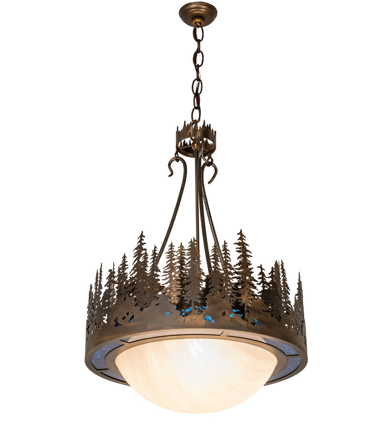 Meyda Tiffany 256060 Four Light Pendant, Antique Copper