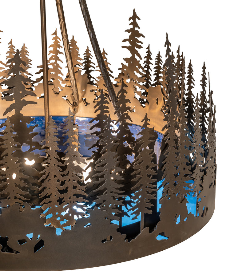 Meyda Tiffany 256060 Four Light Pendant, Antique Copper