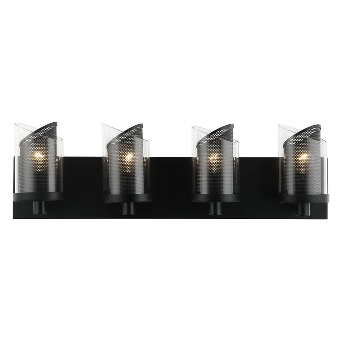 Varaluz 246B04BL Four Light Bath, Black