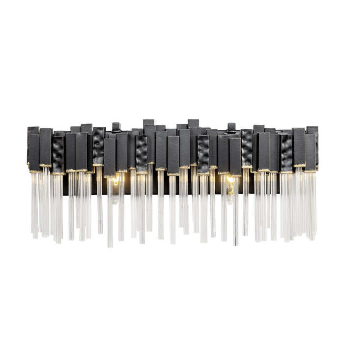 Varaluz 309B02MBFG Two Light Bath, Matte Black/French Gold