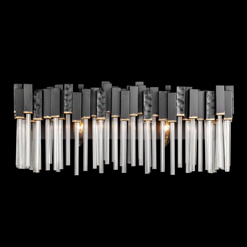 Varaluz 309B02MBFG Two Light Bath, Matte Black/French Gold