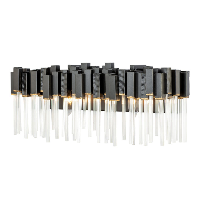 Varaluz 309B02MBFG Two Light Bath, Matte Black/French Gold