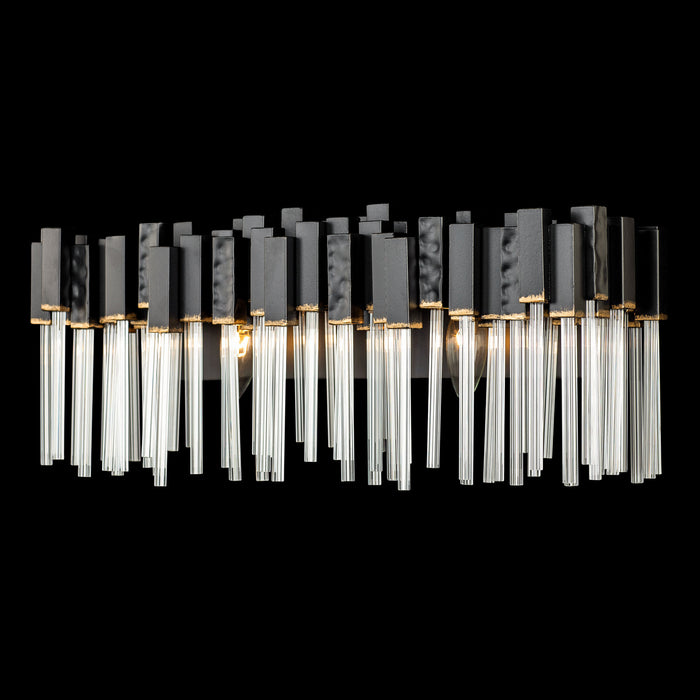 Varaluz 309B02MBFG Two Light Bath, Matte Black/French Gold