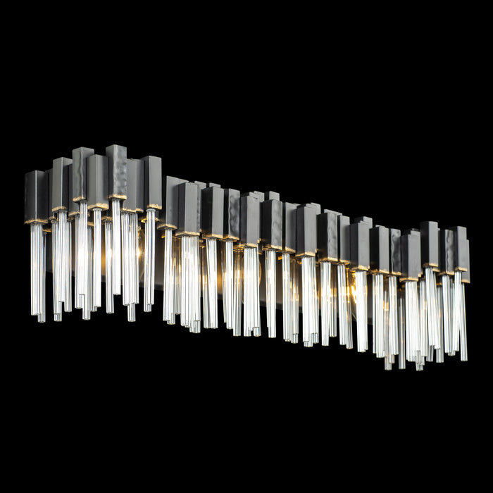 Varaluz 309B03MBFG Three Light Bath, Matte Black/French Gold