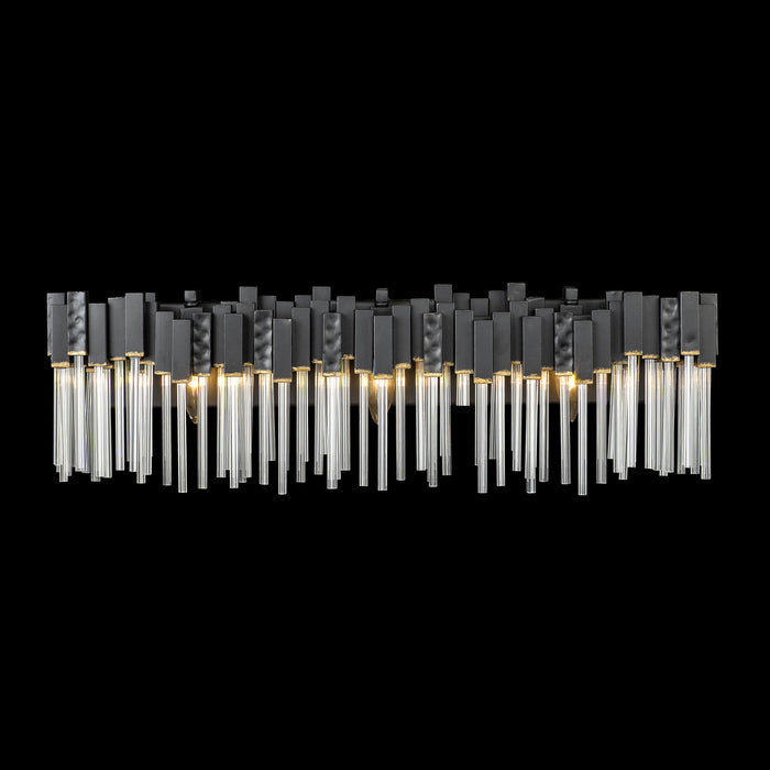 Varaluz 309B03MBFG Three Light Bath, Matte Black/French Gold