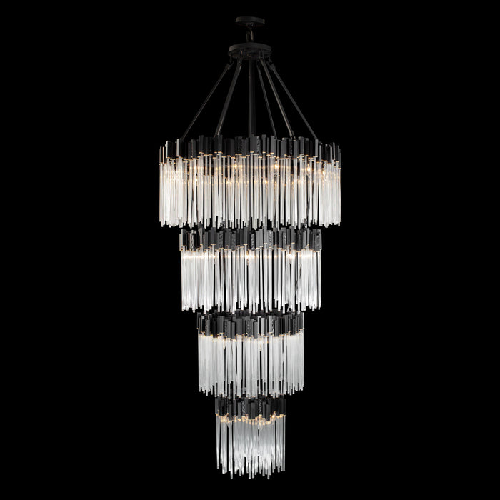 Varaluz 309C30MBFG 30 Light Chandelier, Matte Black/French Gold