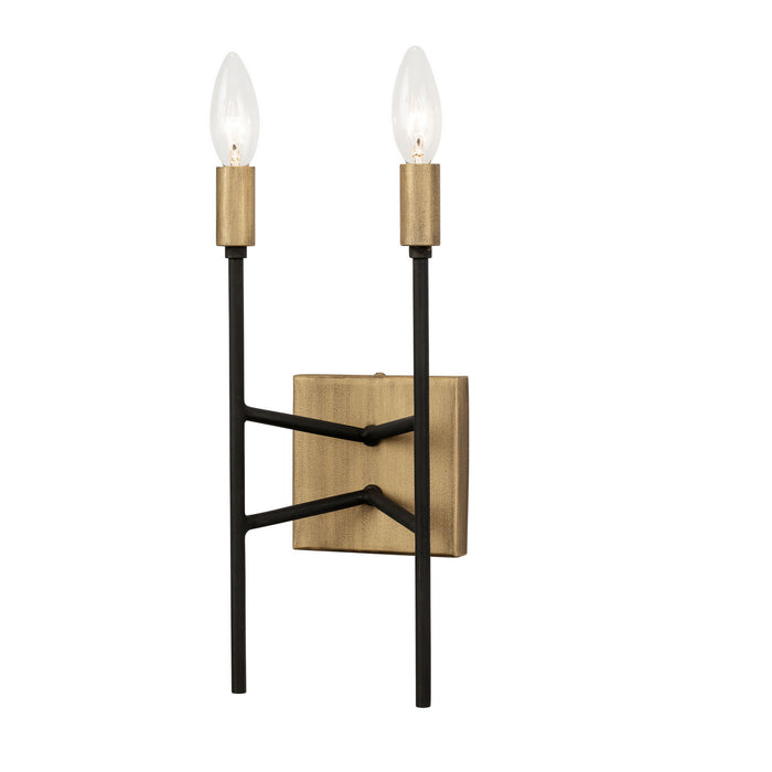 Varaluz 314W02HGCB Two Light Wall Sconce, Havana Gold/Carbon