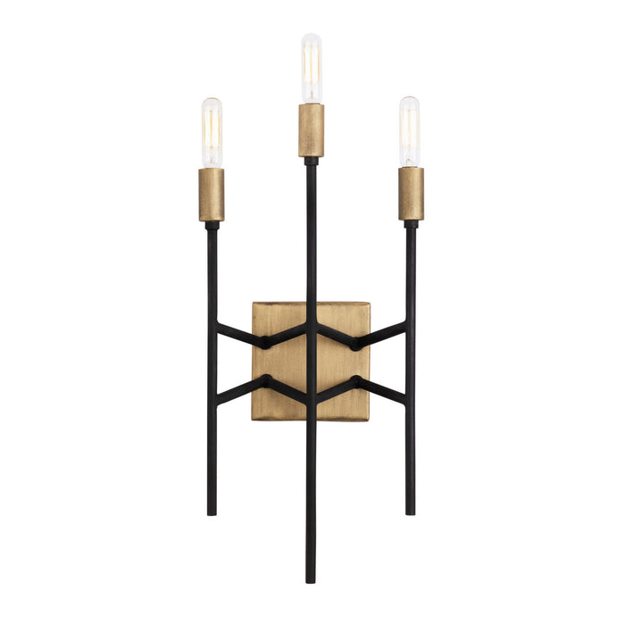 Varaluz 314W03HGCB Three Light Wall Sconce, Havana Gold/Carbon