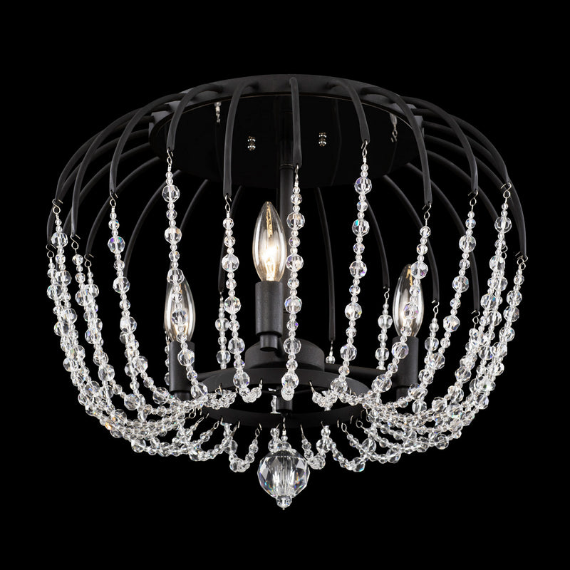 Varaluz 343S03MB Three Light Semi-Flush Mount, Matte Black