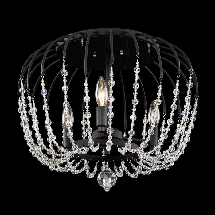 Varaluz 343S03MB Three Light Semi-Flush Mount, Matte Black
