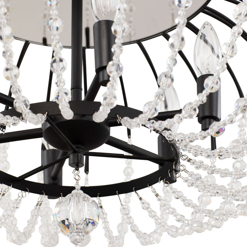 Varaluz 343S06MB Six Light Semi-Flush Mount, Matte Black
