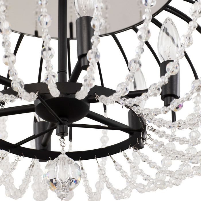 Varaluz 343S06MB Six Light Semi-Flush Mount, Matte Black