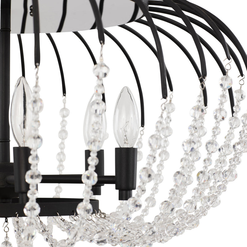 Varaluz 343S06MB Six Light Semi-Flush Mount, Matte Black