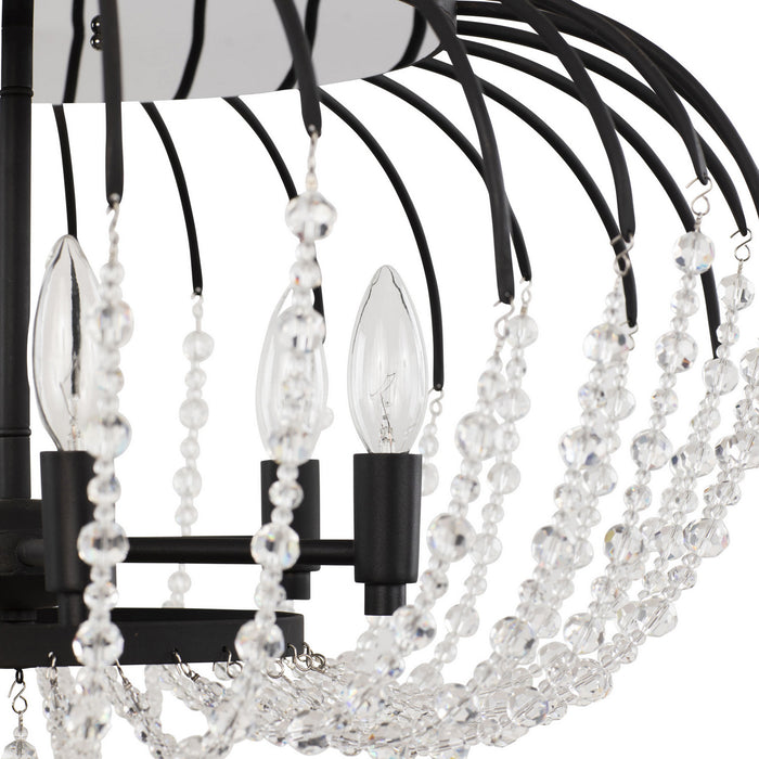 Varaluz 343S06MB Six Light Semi-Flush Mount, Matte Black