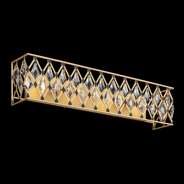 Varaluz 345B04FGMB Four Light Bath, French Gold/Matte Black