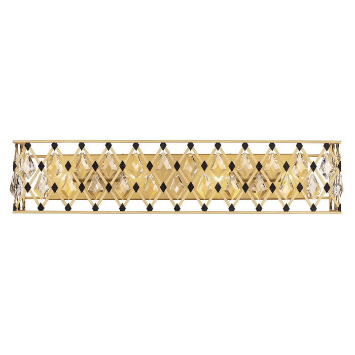 Varaluz 345B04FGMB Four Light Bath, French Gold/Matte Black