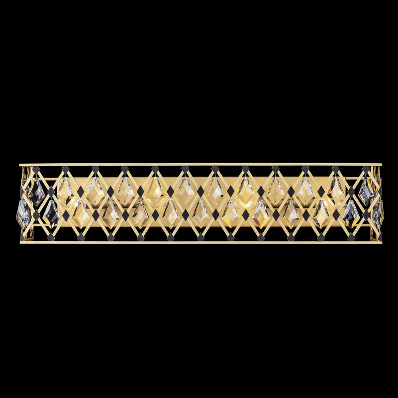 Varaluz 345B04FGMB Four Light Bath, French Gold/Matte Black