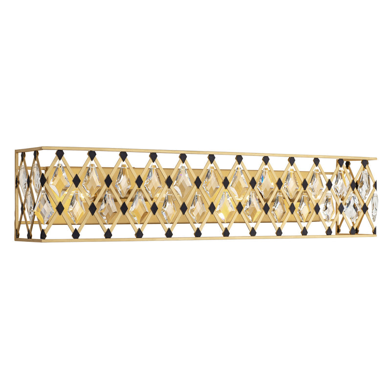 Varaluz 345B04FGMB Four Light Bath, French Gold/Matte Black