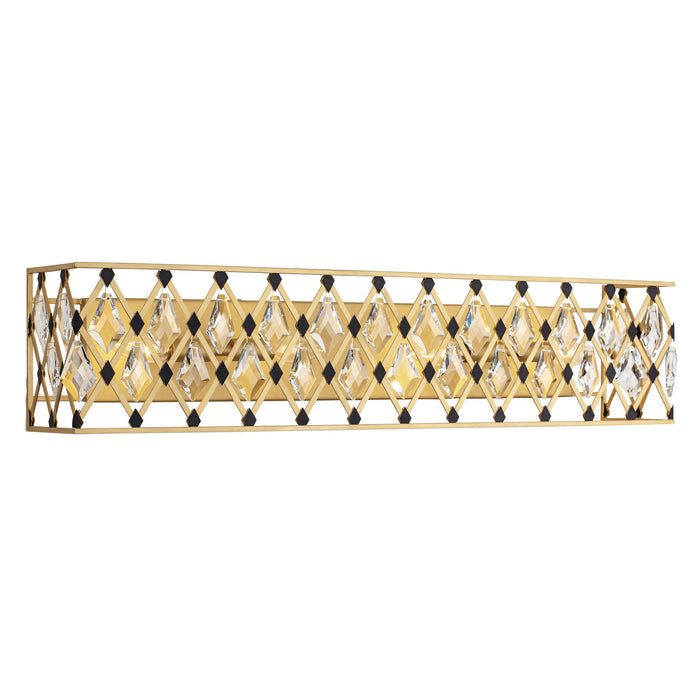 Varaluz 345B04FGMB Four Light Bath, French Gold/Matte Black