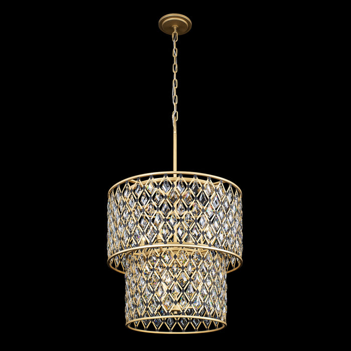Varaluz 345C07FGMB Seven Light Chandelier, French Gold/Matte Black