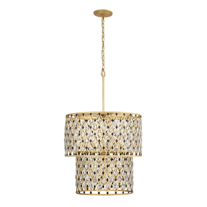 Varaluz 345C07FGMB Seven Light Chandelier, French Gold/Matte Black