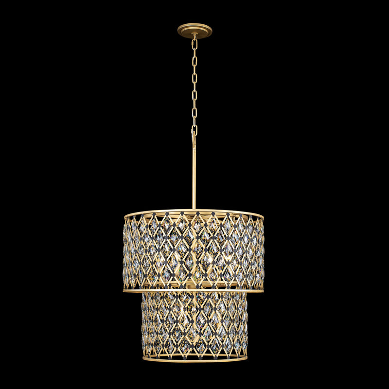Varaluz 345C07FGMB Seven Light Chandelier, French Gold/Matte Black