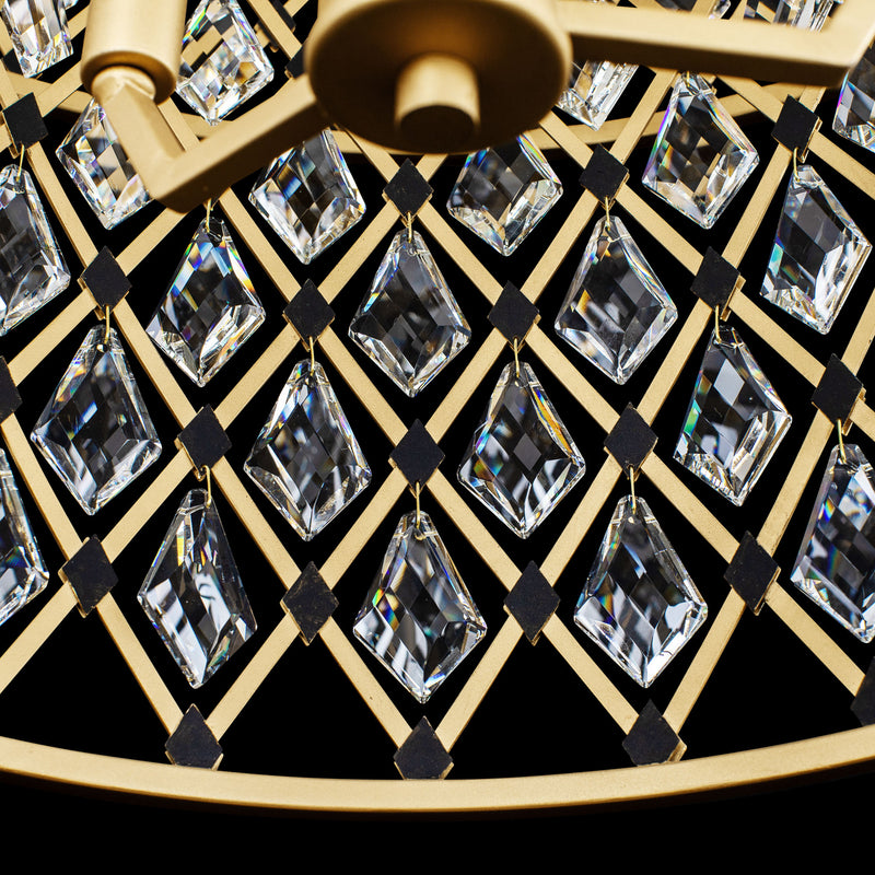 Varaluz 345C07FGMB Seven Light Chandelier, French Gold/Matte Black
