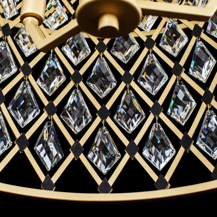 Varaluz 345C07FGMB Seven Light Chandelier, French Gold/Matte Black