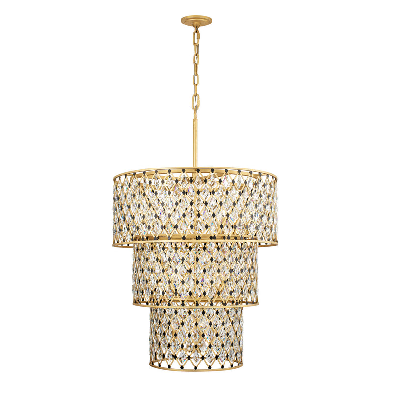 Varaluz 345C13FGMB 13 Light Chandelier, French Gold/Matte Black