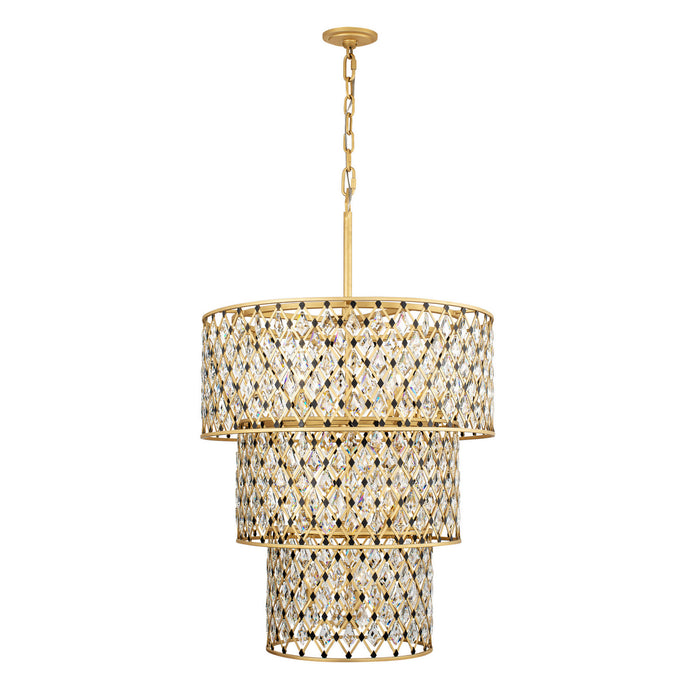 Varaluz 345C13FGMB 13 Light Chandelier, French Gold/Matte Black
