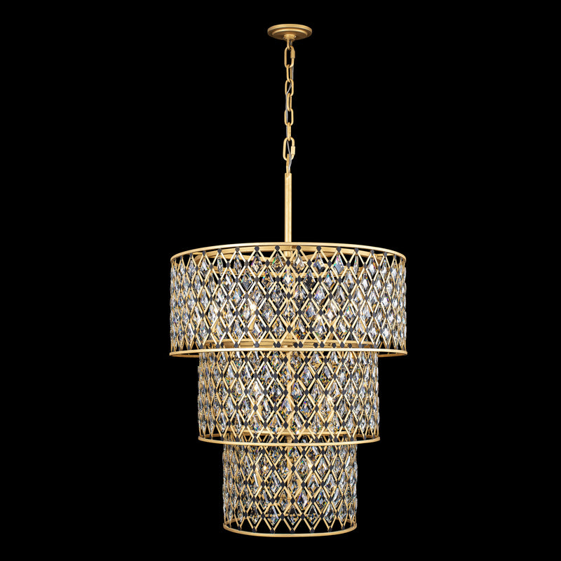 Varaluz 345C13FGMB 13 Light Chandelier, French Gold/Matte Black