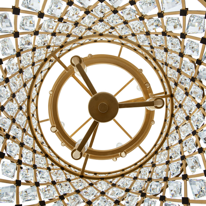 Varaluz 345C13FGMB 13 Light Chandelier, French Gold/Matte Black