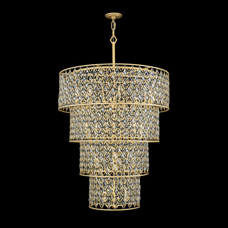 Varaluz 345C21FGMB 21 Light Chandelier, French Gold/Matte Black