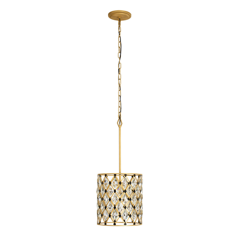 Varaluz 345P01FGMB One Light Pendant, French Gold/Matte Black
